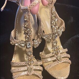 ANTONIO MELANI Glittering Gold Strappy Heels